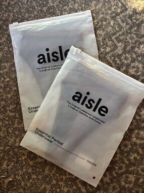 NWT UNOPENED: Aisle Essential Period Thong, 2 pairs, Espresso, S